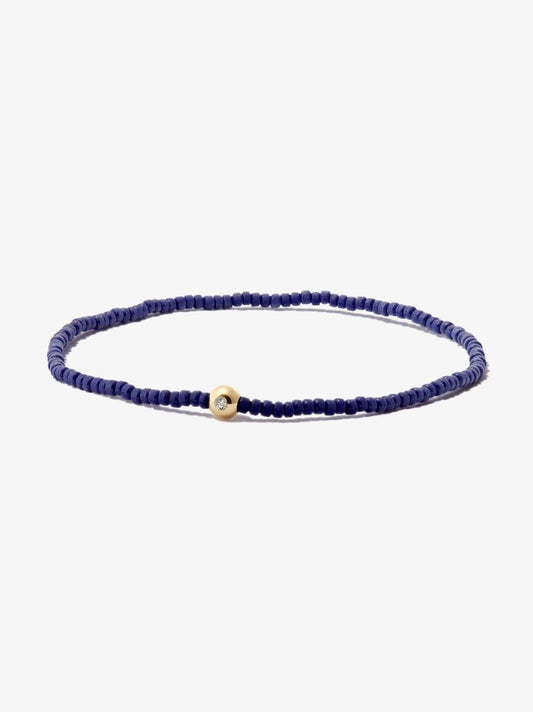 14k Yellow Gold Beaded Diamond Bracelet