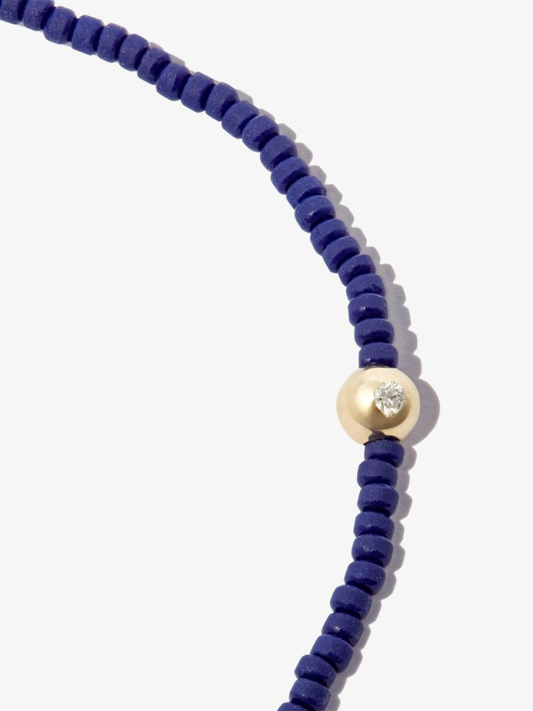 14k Yellow Gold Beaded Diamond Bracelet