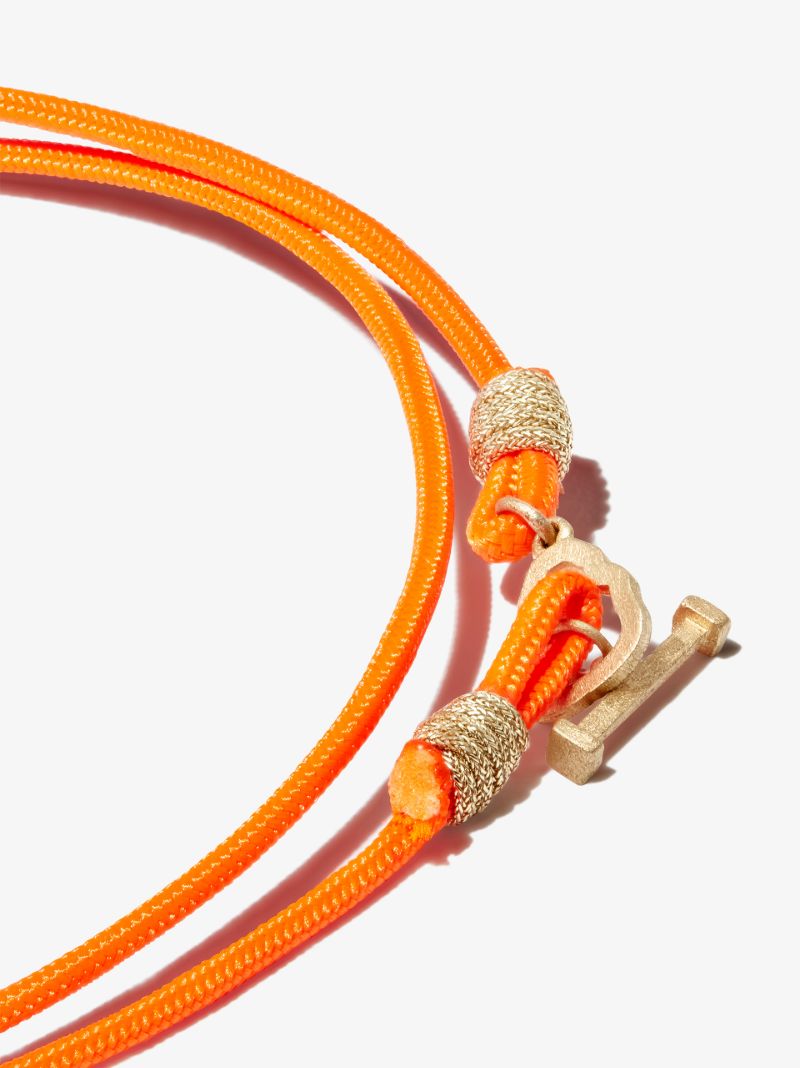 14k Yellow Gold Skull Cord Bracelet