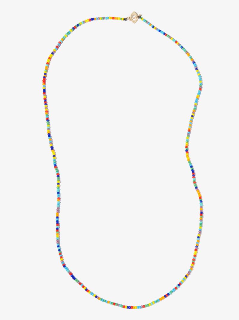 14k Yellow Gold Evil Eye Beaded 22 Inch Necklace