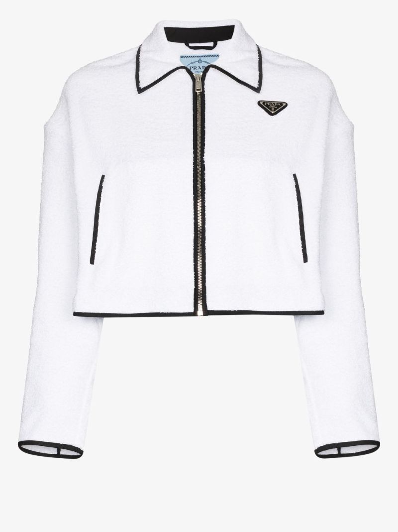 Logo Cropped Terry Cotton Jacket