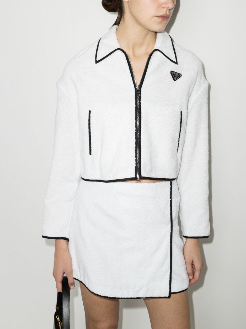 Logo Cropped Terry Cotton Jacket