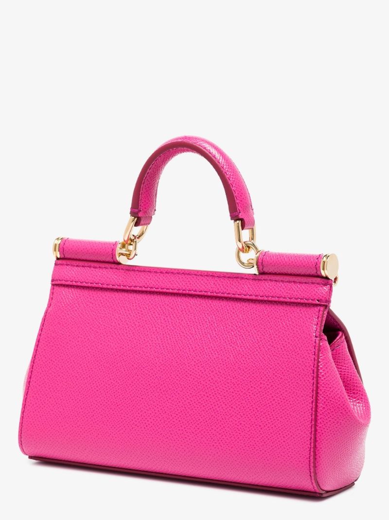 Pink Sicily Small Leather Tote Bag