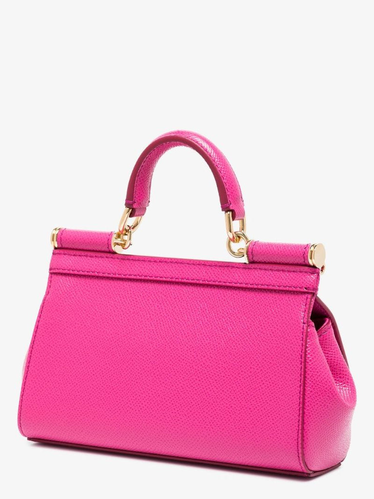 Pink Sicily Small Leather Tote Bag