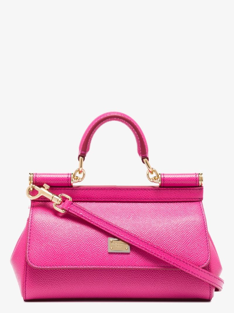 Pink Sicily Small Leather Tote Bag
