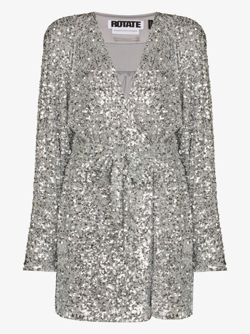 Samantha Sequin Wrap Dress