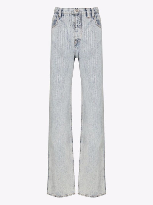 Skater Crystal-stripe Bleached Jeans