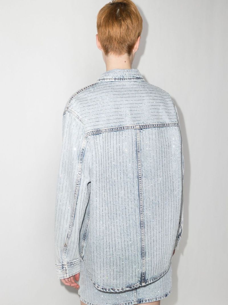 Crystal Pinstripe Denim Shirt
