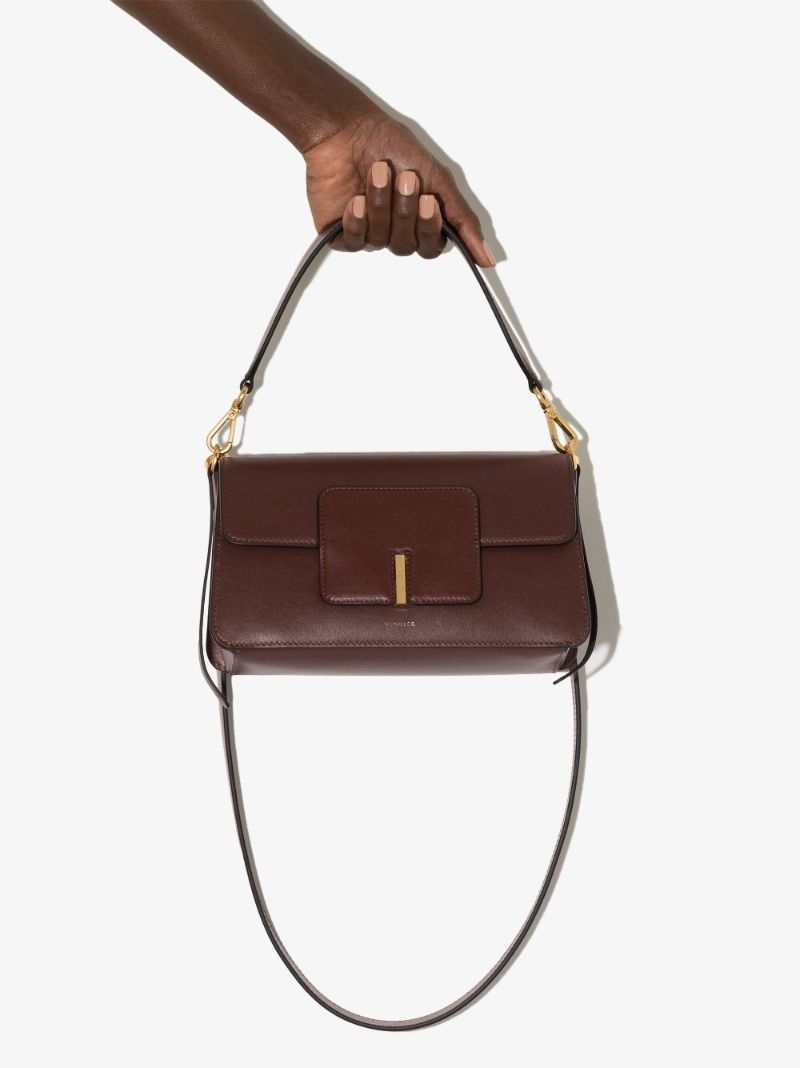 Brown Georgia Leather Shoulder Bag