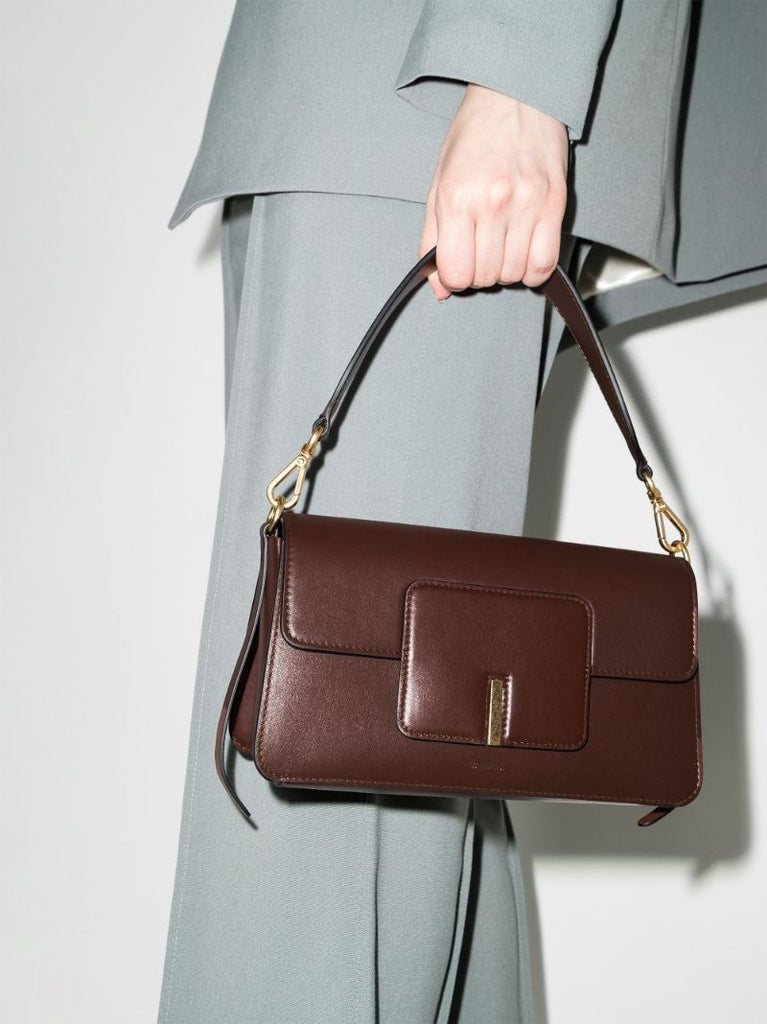 Brown Georgia Leather Shoulder Bag