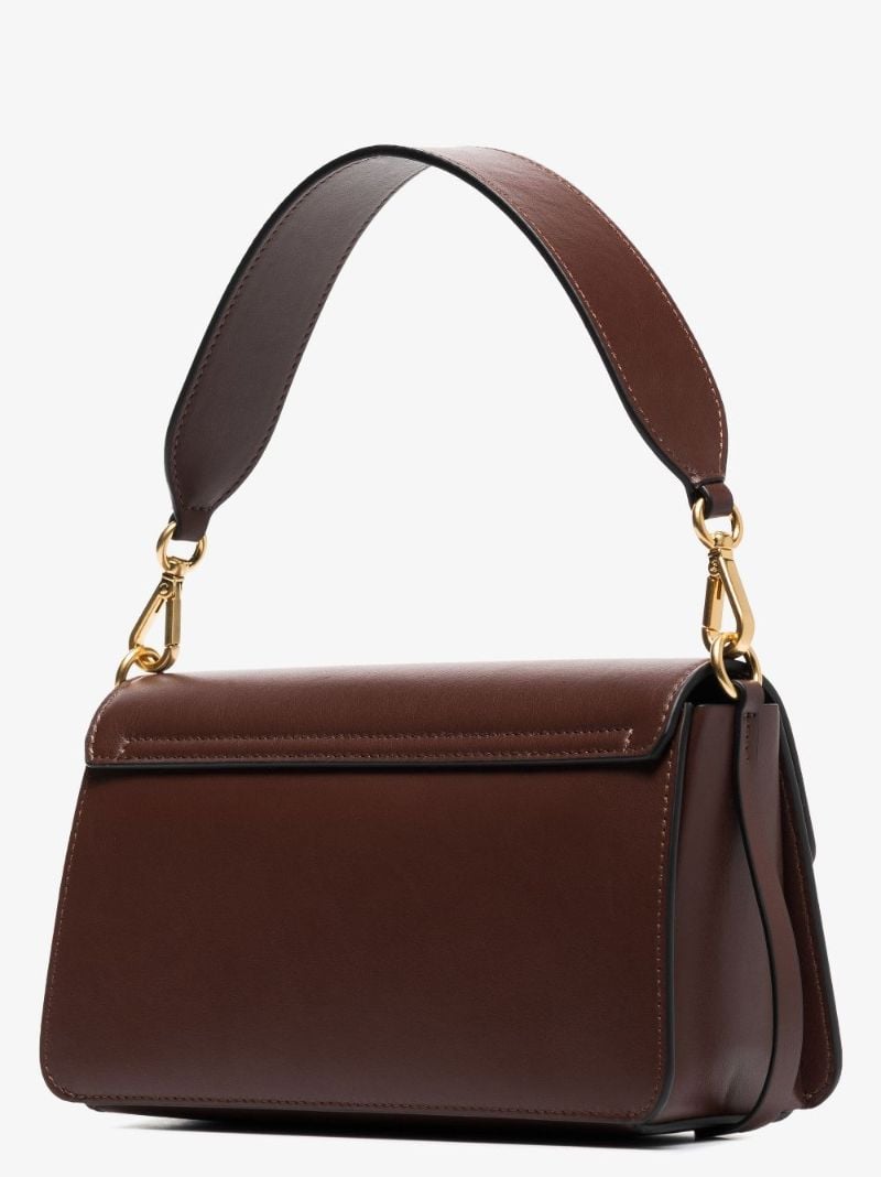 Brown Georgia Leather Shoulder Bag