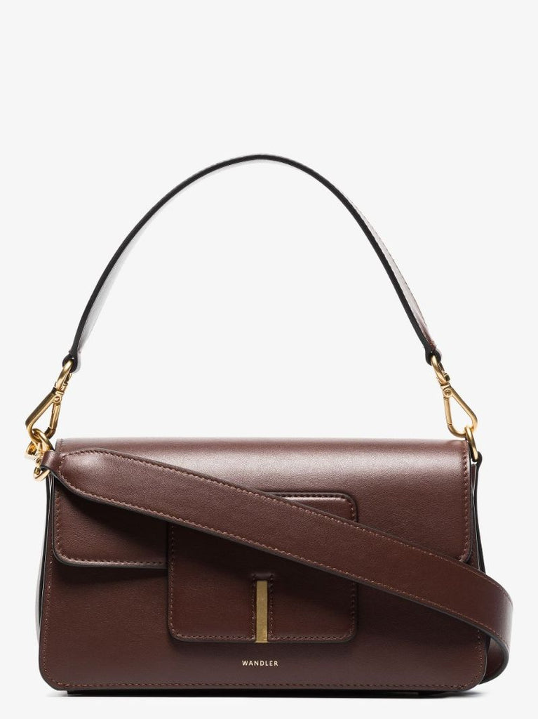 Brown Georgia Leather Shoulder Bag