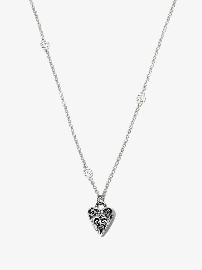 Sterling Silver Engraved Heart Pendant Necklace