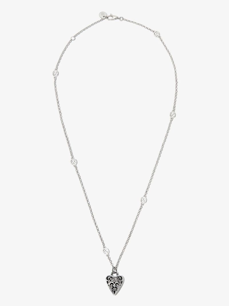 Sterling Silver Engraved Heart Pendant Necklace