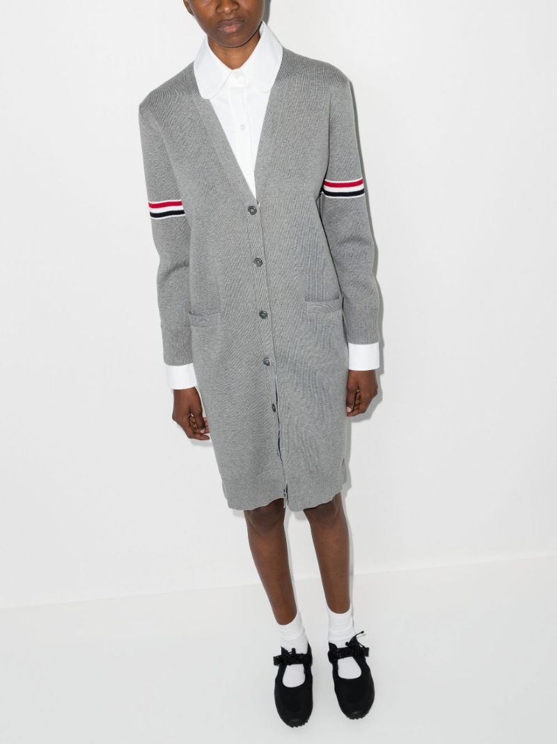Grey Trompe-l'Ã_x0085_â_x0080__x009c_il Cotton Cardigan Dress
