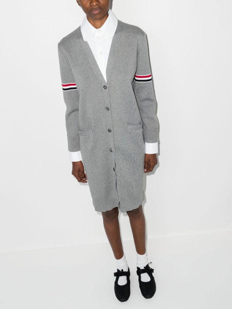 Grey Trompe-l'Ã_x0085_â_x0080__x009c_il Cotton Cardigan Dress