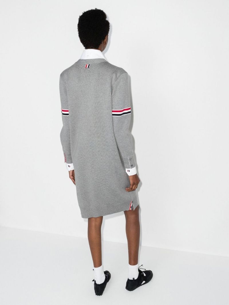 Grey Trompe-l'Ã_x0085_â_x0080__x009c_il Cotton Cardigan Dress