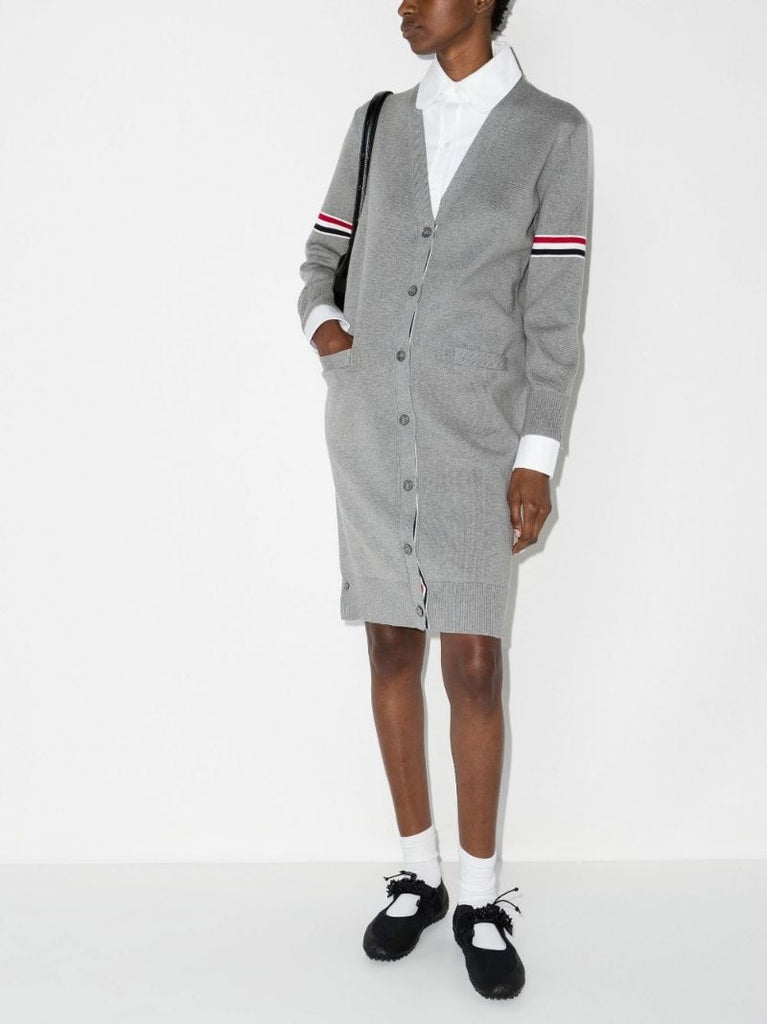 Grey Trompe-l'Ã_x0085_â_x0080__x009c_il Cotton Cardigan Dress
