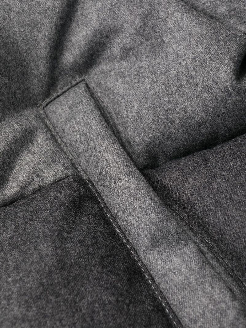Grey Gradient Stripe Cropped Padded Jacket