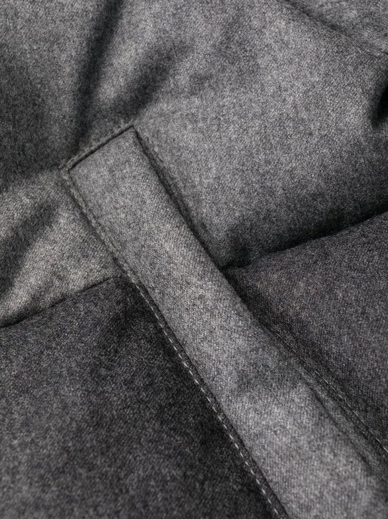 Grey Gradient Stripe Cropped Padded Jacket