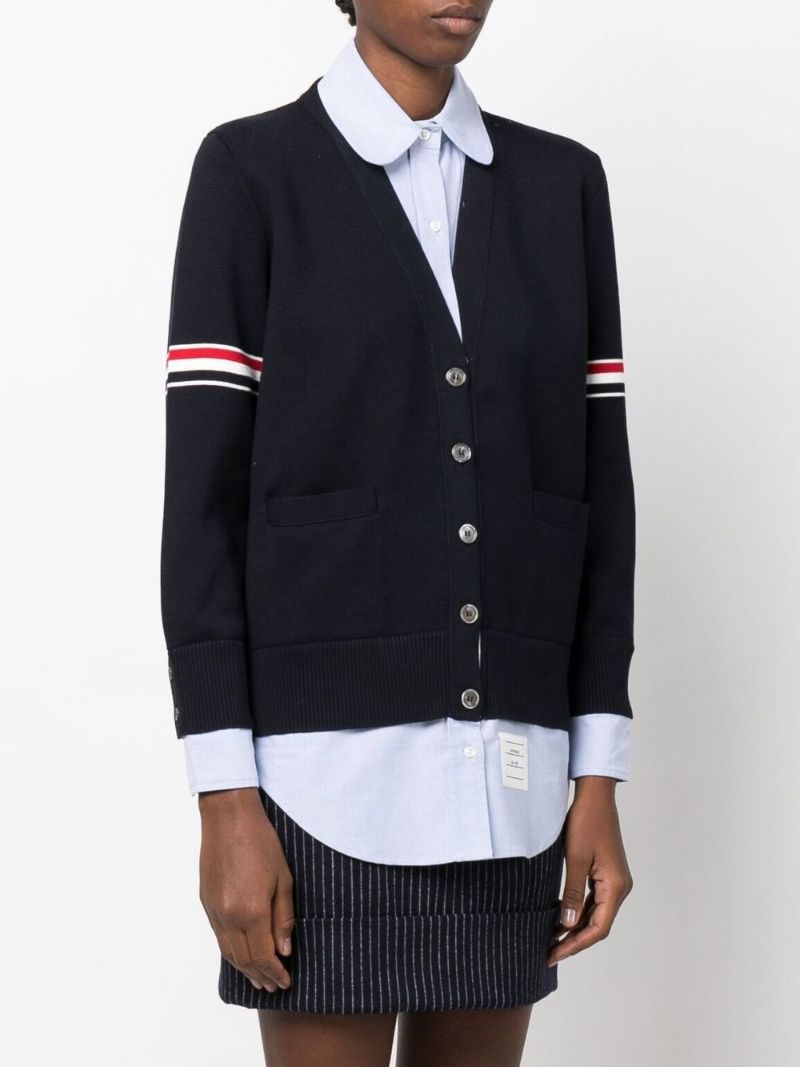 Blue Shirt Layer Knitted Cardigan