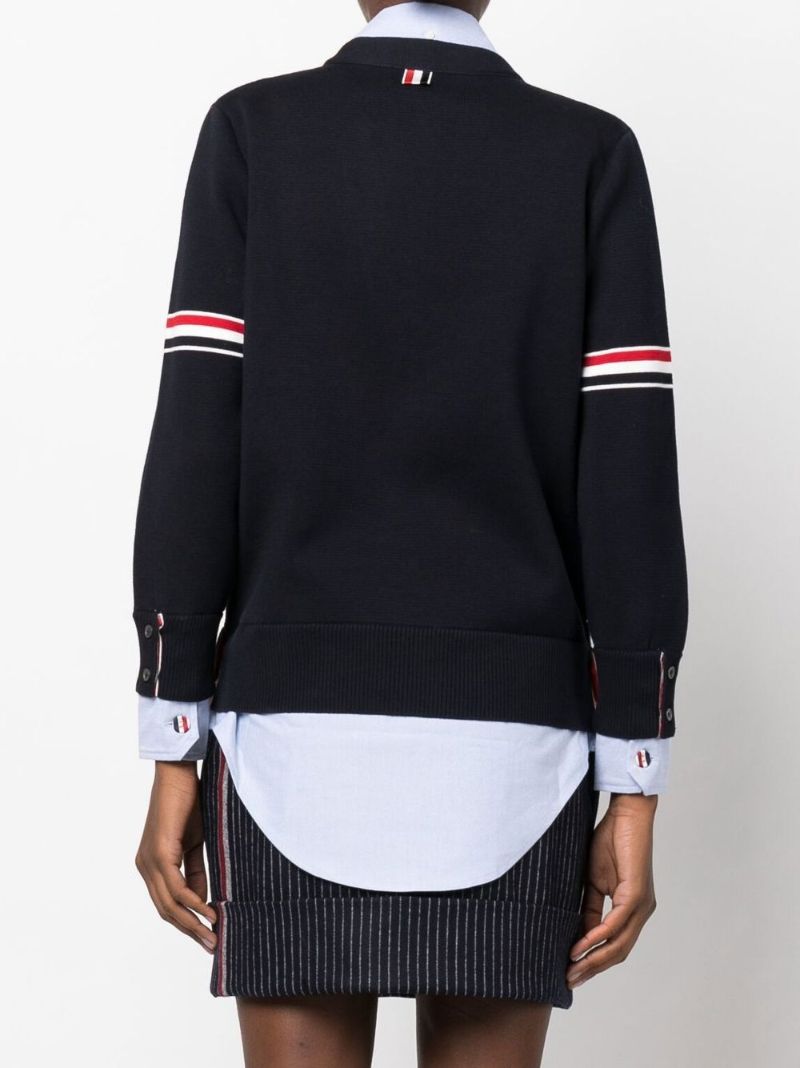 Blue Shirt Layer Knitted Cardigan