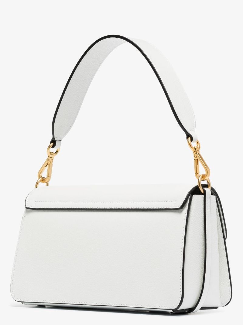 White Georgia Leather Shoulder Bag