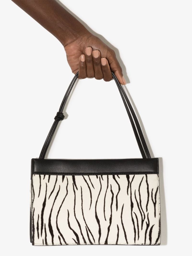 Black and White Hannah Leather Shoulder Bag