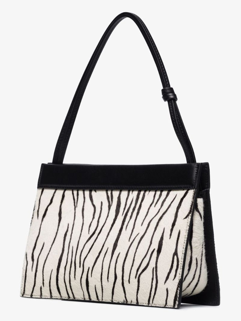 Black and White Hannah Leather Shoulder Bag