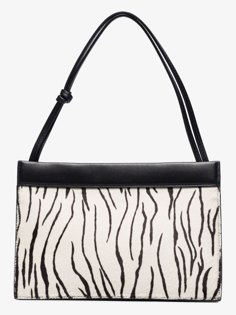 Black and White Hannah Leather Shoulder Bag