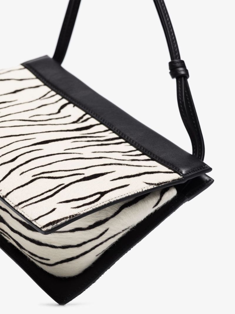 Black and White Hannah Leather Shoulder Bag