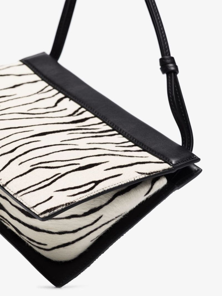 Black and White Hannah Leather Shoulder Bag