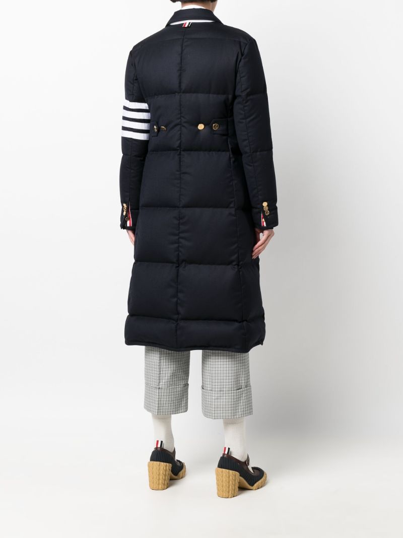 Navy 4-bar Stripe Padded Coat
