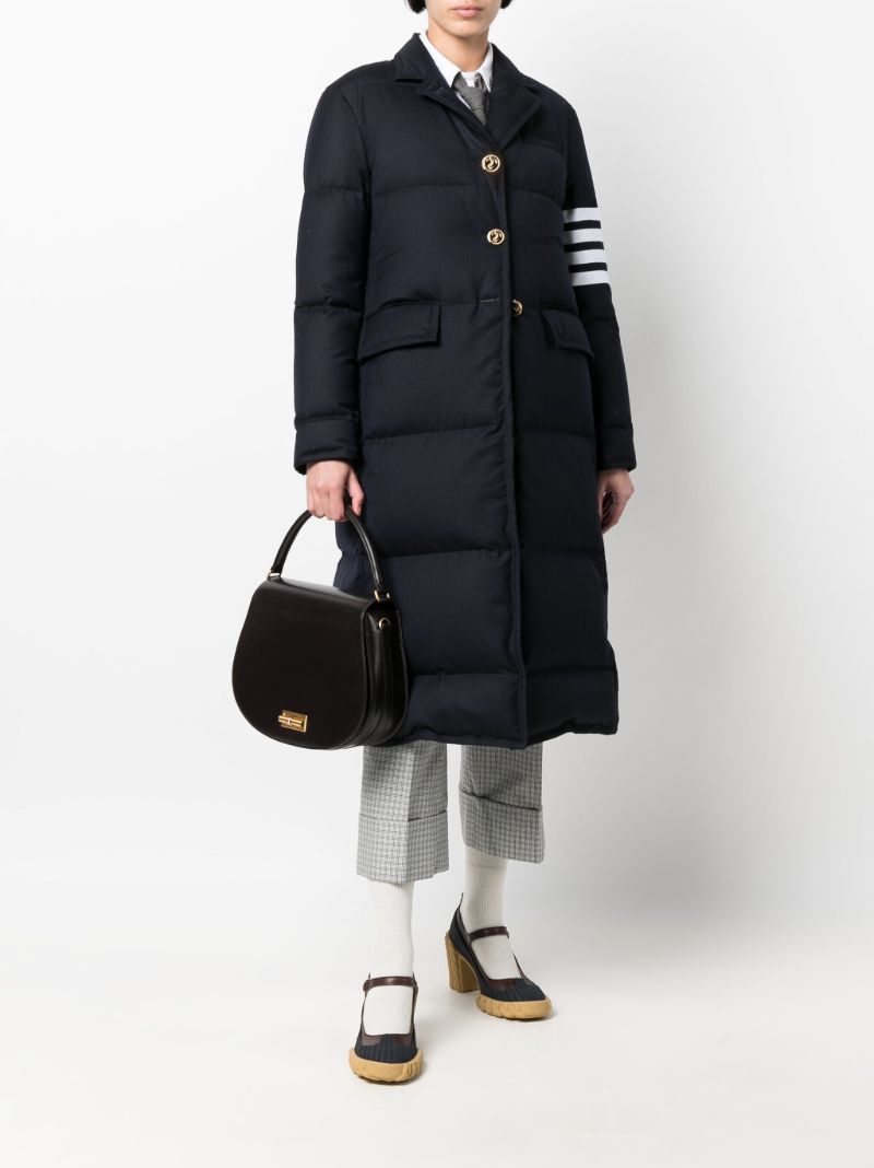 Navy 4-bar Stripe Padded Coat