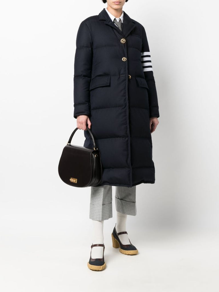 Navy 4-bar Stripe Padded Coat