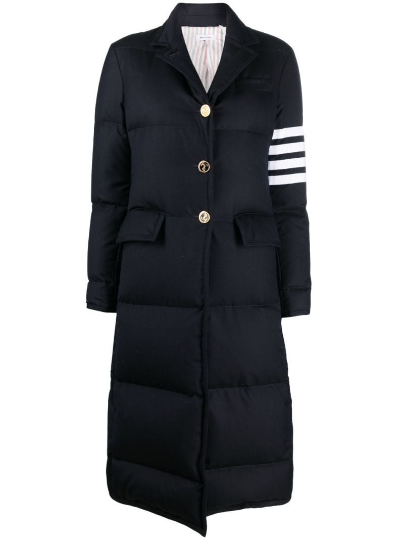 Navy 4-bar Stripe Padded Coat