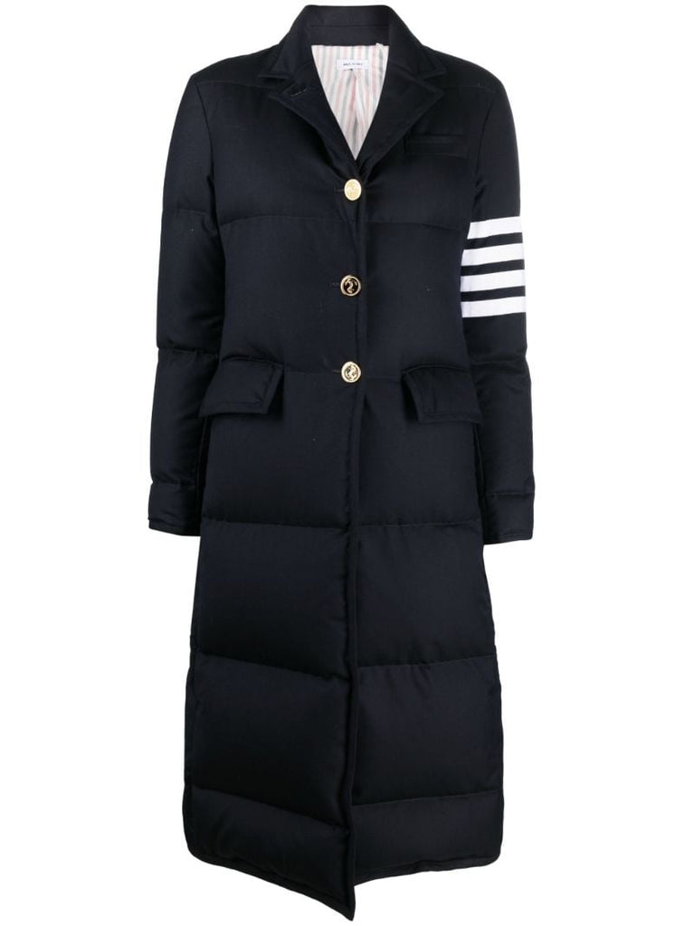 Navy 4-bar Stripe Padded Coat
