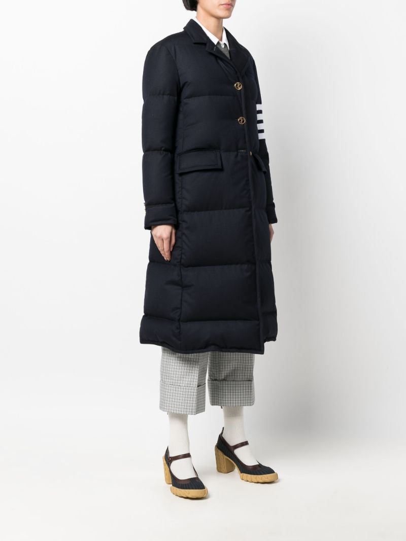 Navy 4-bar Stripe Padded Coat