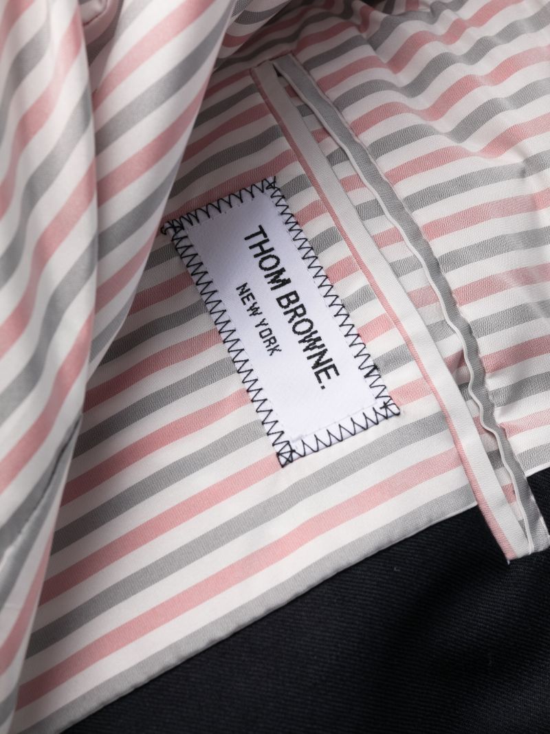 Navy 4-bar Stripe Padded Coat