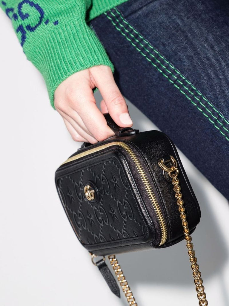 Black Gg Star Leather Mini Bag