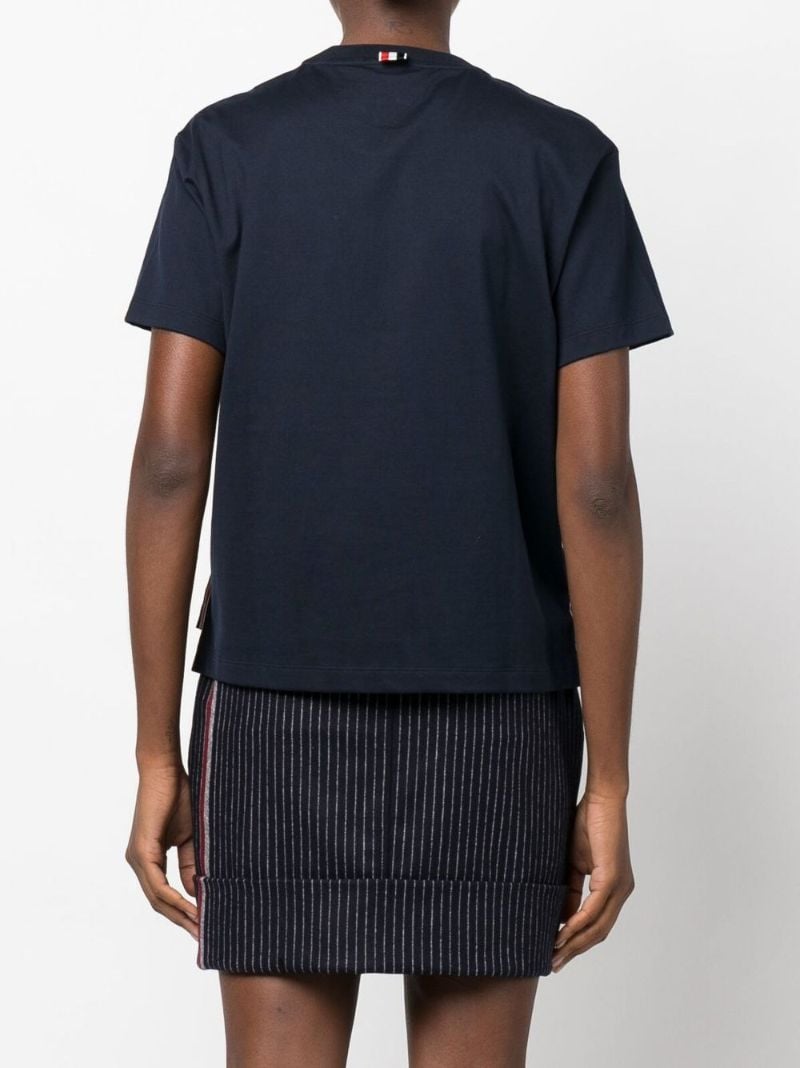 Blue Logo Patch Cotton T-shirt