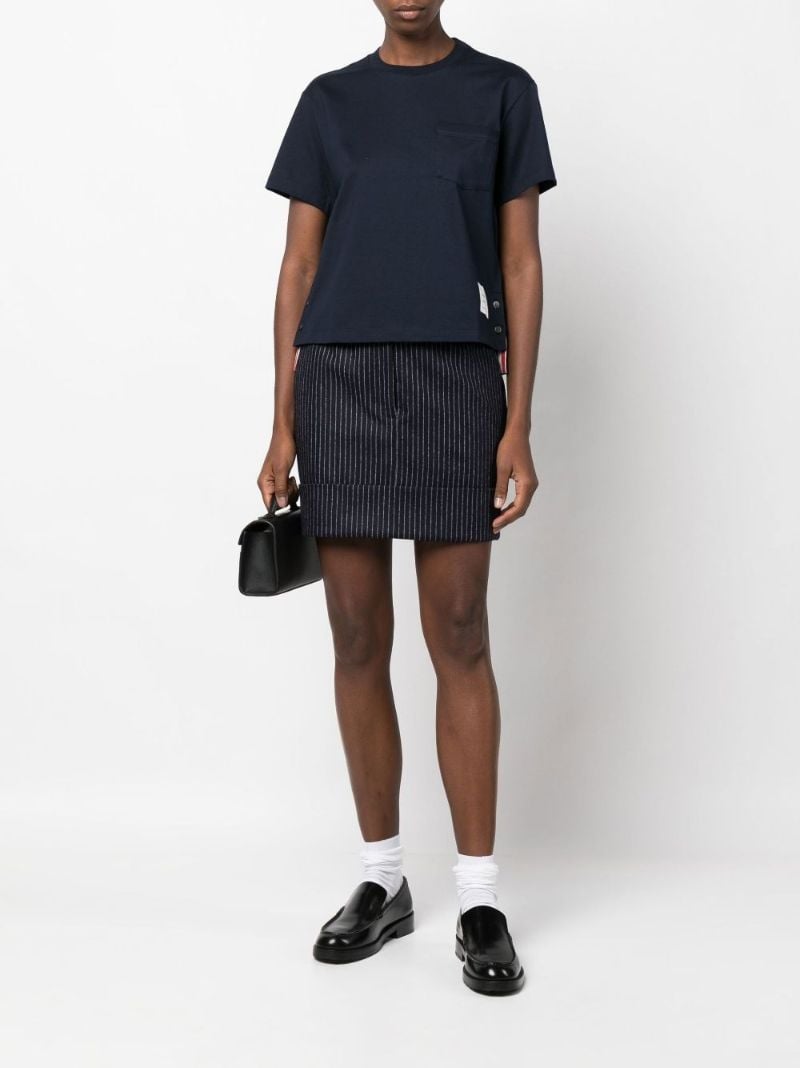 Blue Logo Patch Cotton T-shirt