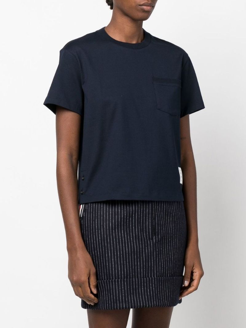 Blue Logo Patch Cotton T-shirt