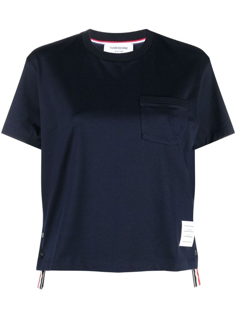 Blue Logo Patch Cotton T-shirt