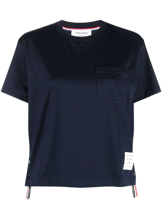 Blue Logo Patch Cotton T-shirt