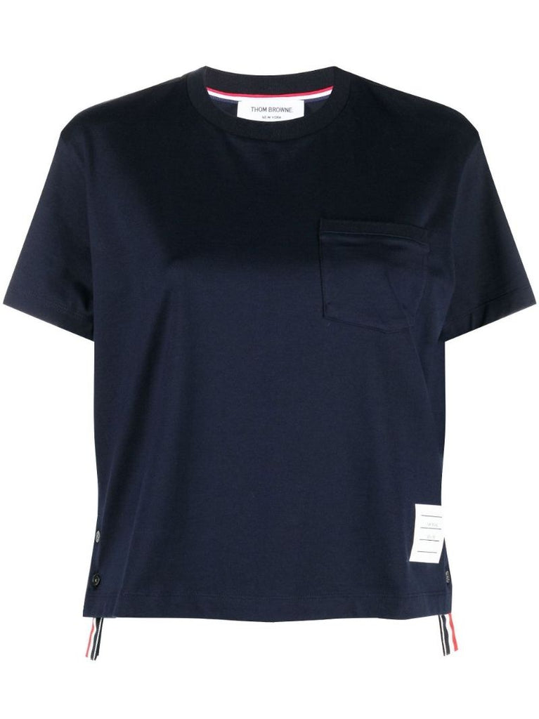 Blue Logo Patch Cotton T-shirt