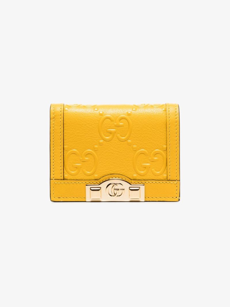 Yellow Gg Leather Wallet