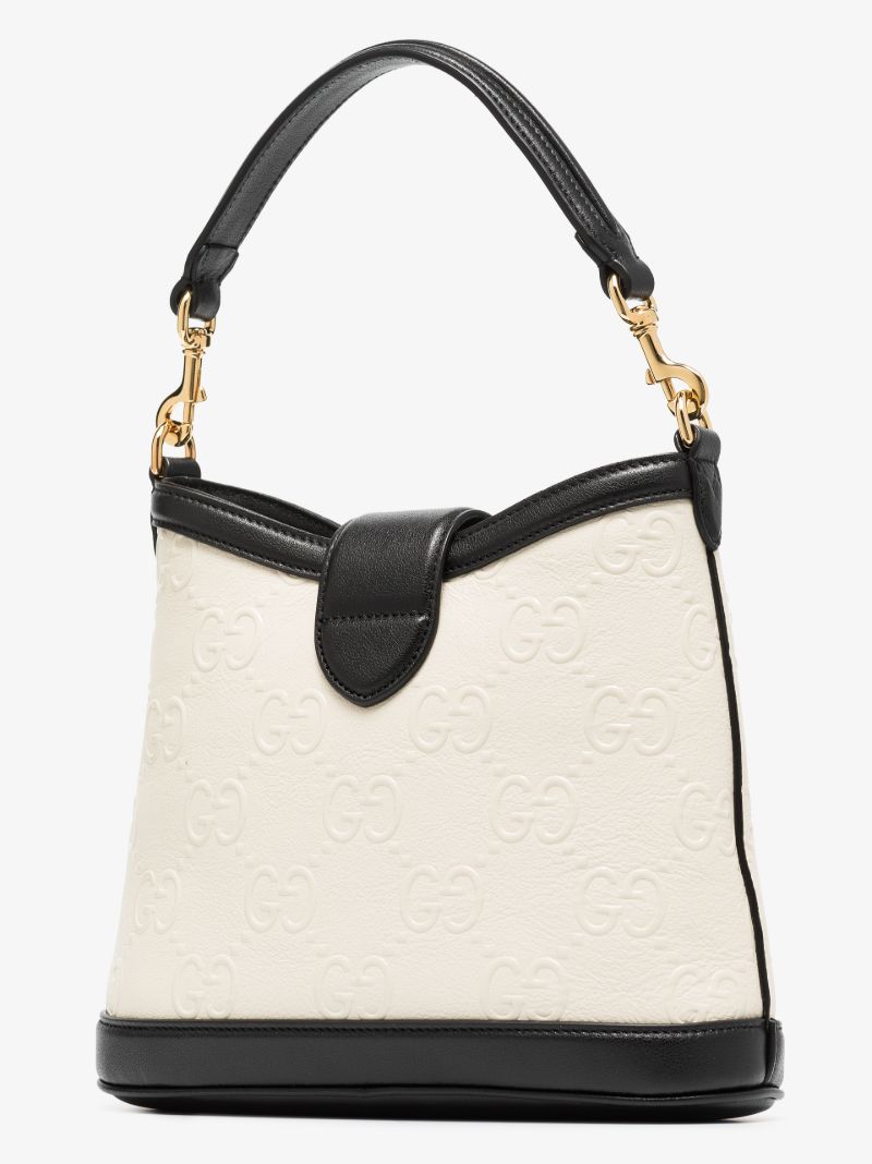 White Gg Small Leather Shoulder Bag