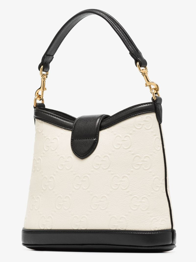 White Gg Small Leather Shoulder Bag