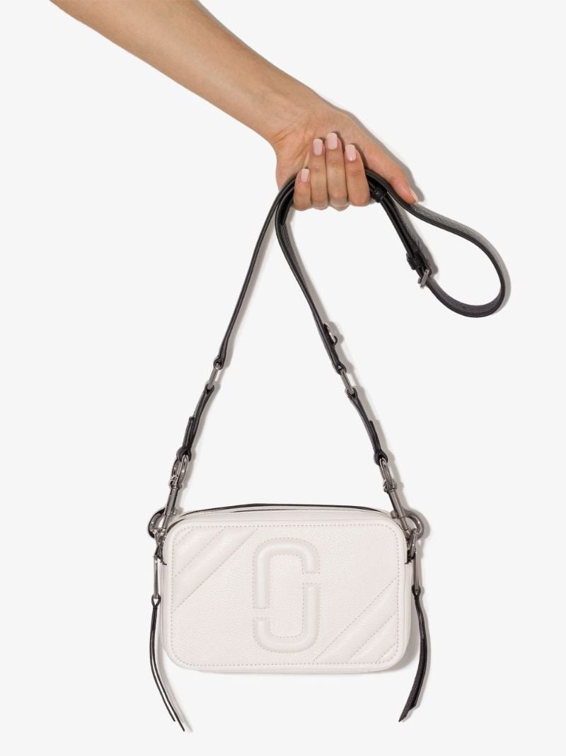 White the Moto Shot 21 Leather Cross Body Bag